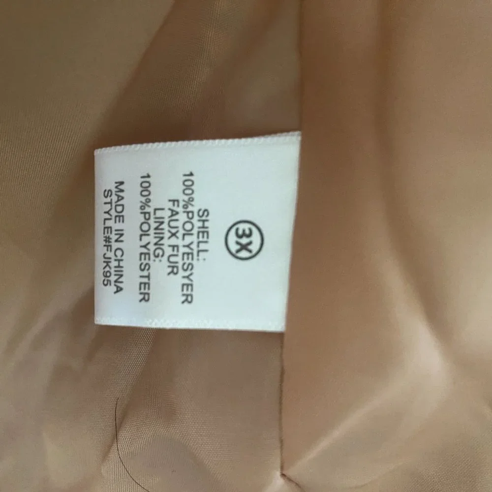 NWT - Brown Teddy Bear Faux Fur Coat - Fashion Nova - Size 3X - Picture 5 of 5